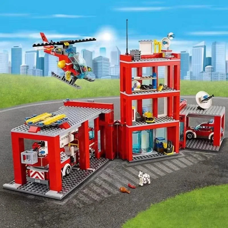 City Fire Station Helicopter T - Lego Set City recension och pris